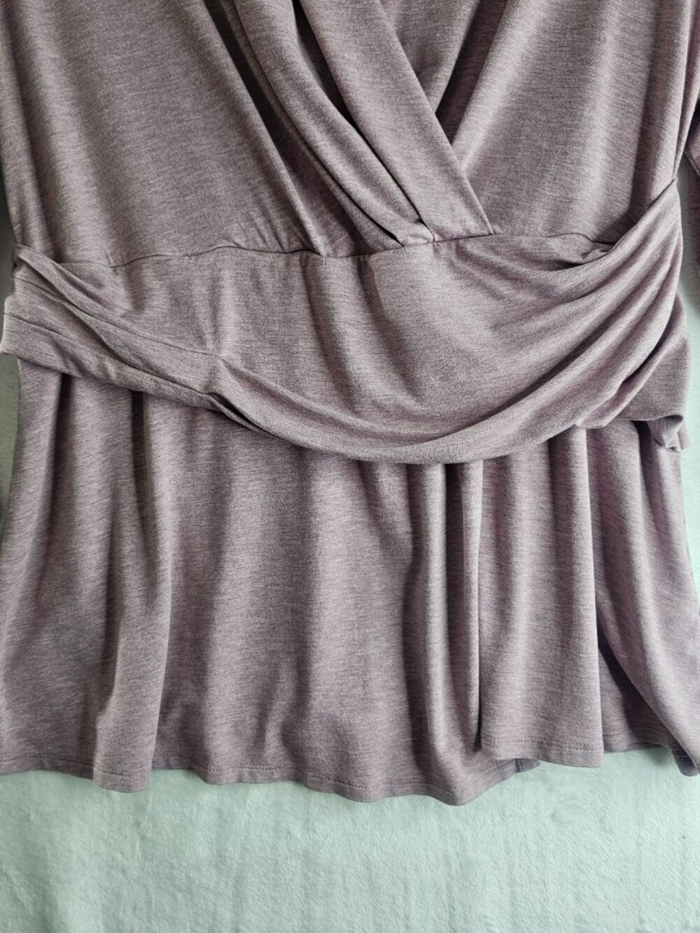 J. Jill Wearever Women Tunic Top Lavender V Neckline 3/4 Sleeve Size XL Stretch - Picture 4 of 13